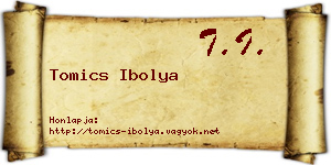 Tomics Ibolya névjegykártya